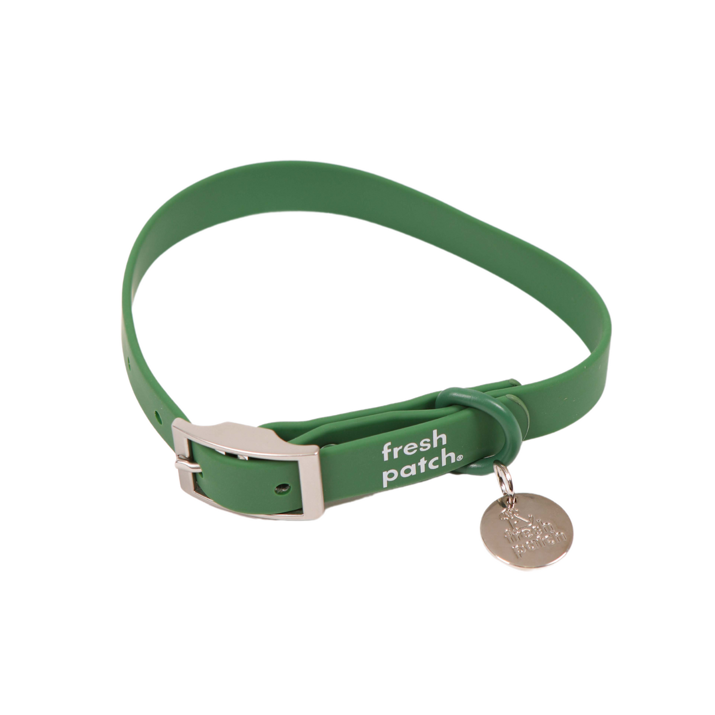 Green collar with 'fresh patch' text