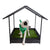 Dalmatian Mix Puppy wearing Green Bandana on Fresh Patch Dog Cabana with Large Grass in tray