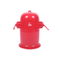 A bright red novelty fire hydrant container with a matching dome lid, featuring side nozzles with red pull cords and a white 'fresh patch.' logo on the front, set against a plain white background.