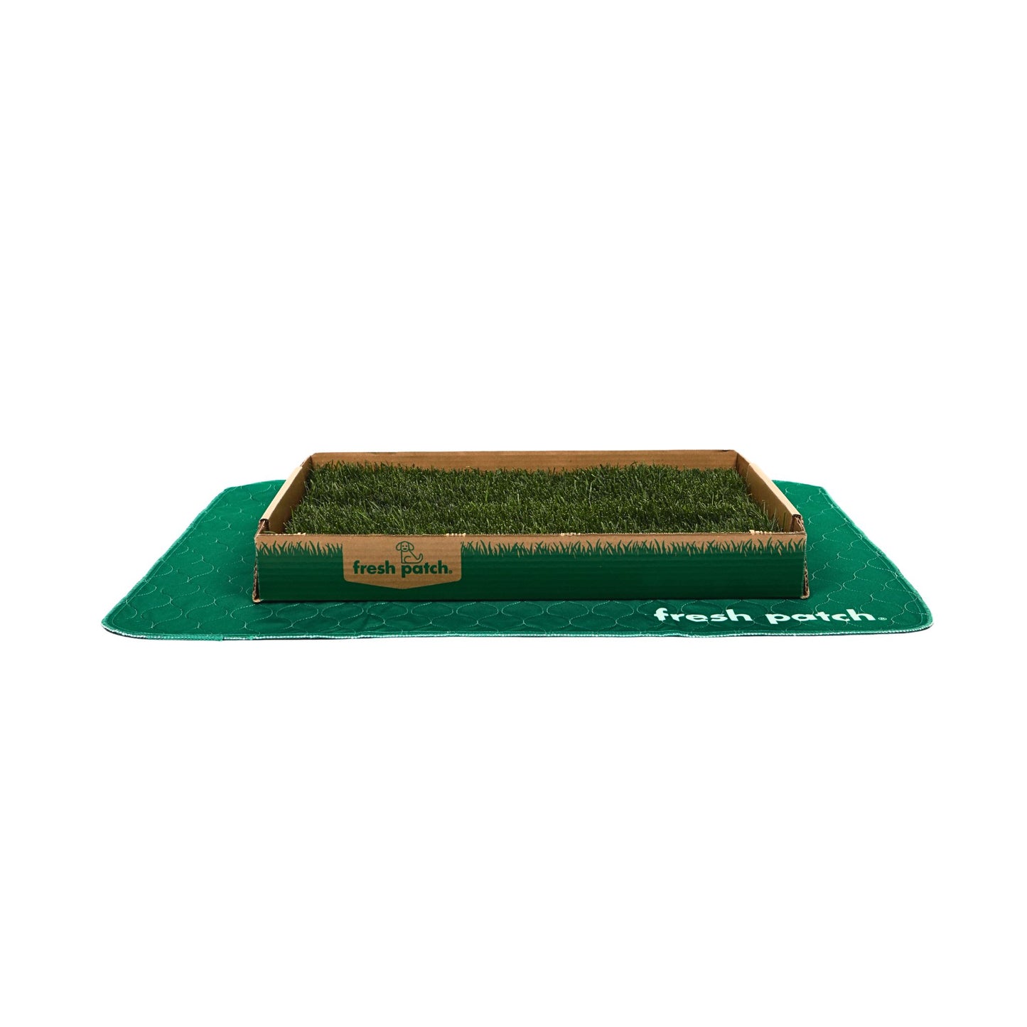 Green Fresh Pad with a grass patch on a white background