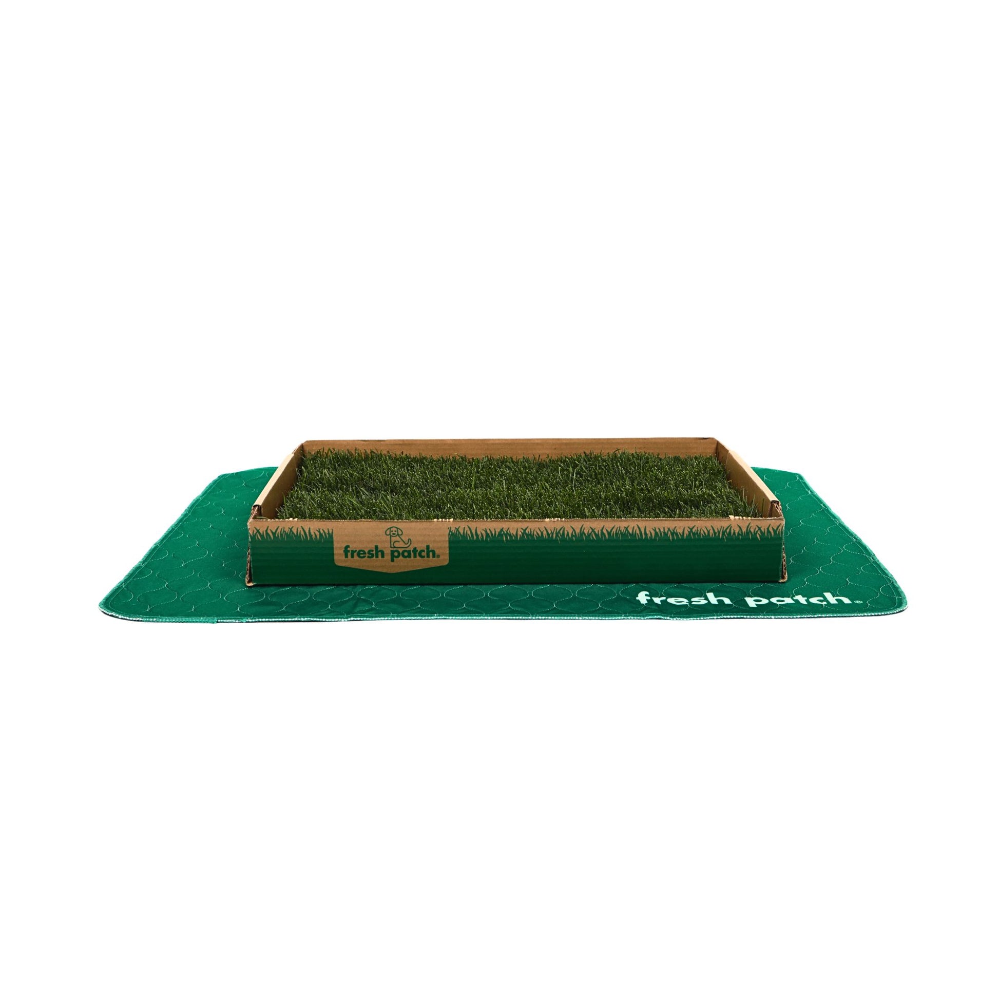 Green Fresh Pad with a grass patch on a white background