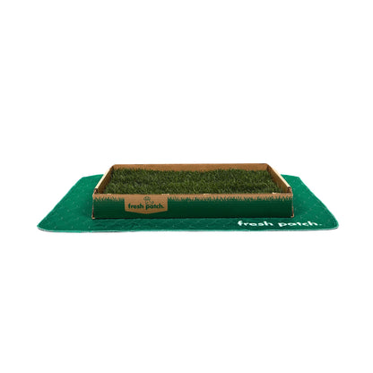 Green Fresh Pad with a grass patch on a white background
