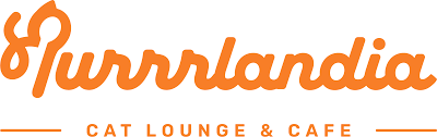 Logo of 'Wurrlandia Cat Lounge & Cafe' with orange text on a white background