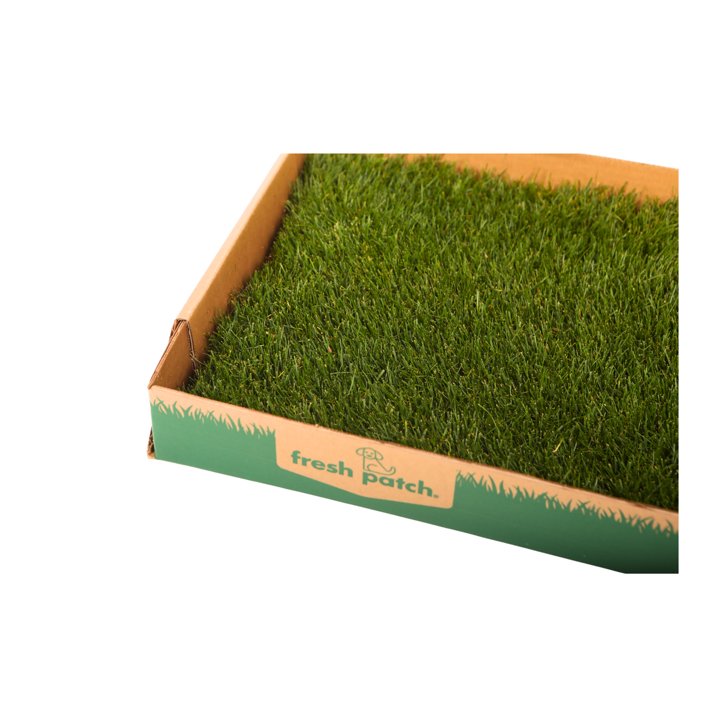 Real grass mat with 'fresh patch' branding on a white background
